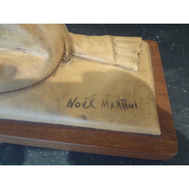 1930s French Art Deco Carved Wood Walrus Sculpture, Signed Martini For Sale - Image 5 of 11