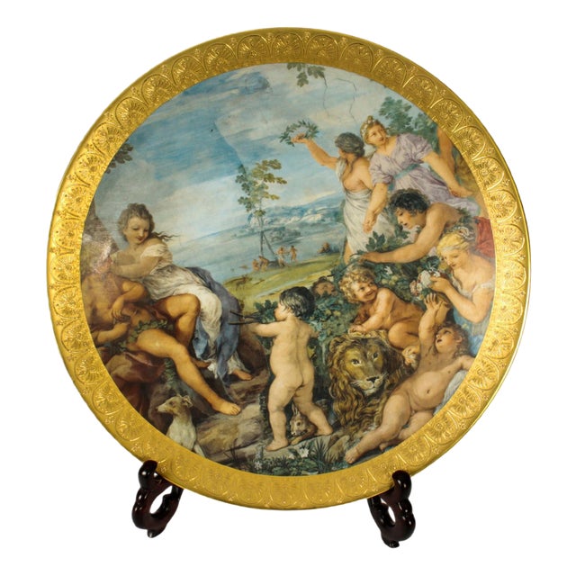 Italian Porcelain Charger, Mid-20th Century For Sale