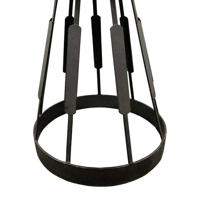 Mid 20th Century Modern Mushroom Leather Upholstered Stool For Sale - Image 5 of 7