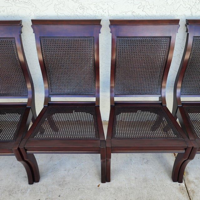 Stanley British Colonial Dining Chairs American Craftsman Collection Set of 6 For Sale - Image 12 of 18