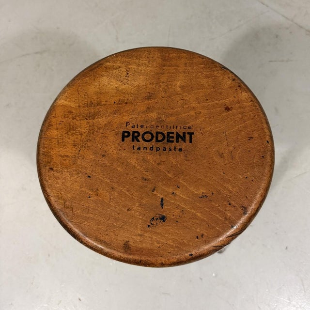 Contemporary Prodent Toothpaste Promotional Wooden Stool, 1930s For Sale - Image 3 of 10
