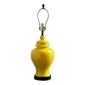1960s Citron Yellow Ginger Jar Table Lamp