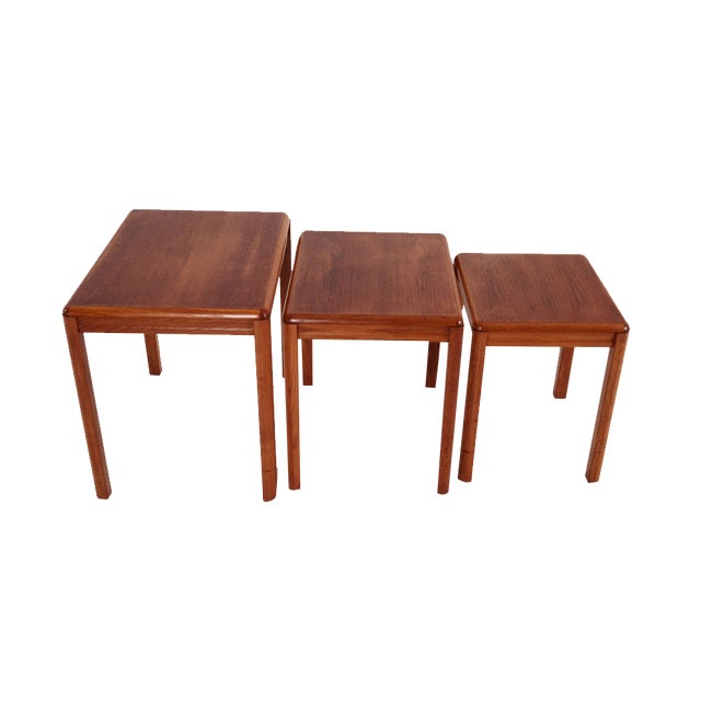 Danish Teak Nesting Tables, 1970s, Set of 3 For Sale