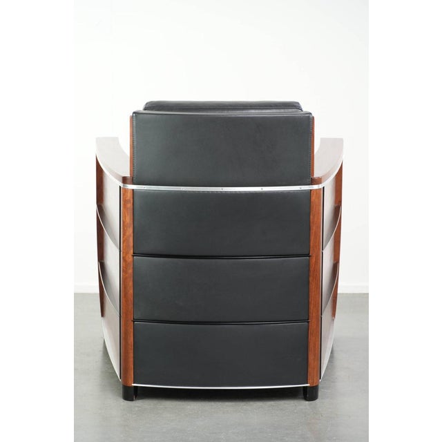 Art Deco Decoforma Series Frank Armchair in Black Cowhide Leather from Schuitema For Sale - Image 4 of 14