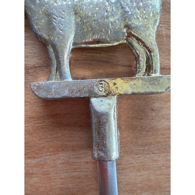 Mid-Century Modern Vintage Mid-Century Brass Farm Animal Finial BBQ Shish Kebab Skewers Set of 8 For Sale - Image 3 of 7