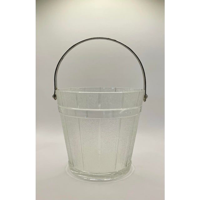 Mid 20th Century Glass Faux Wood Ice Bucket For Sale - Image 4 of 10