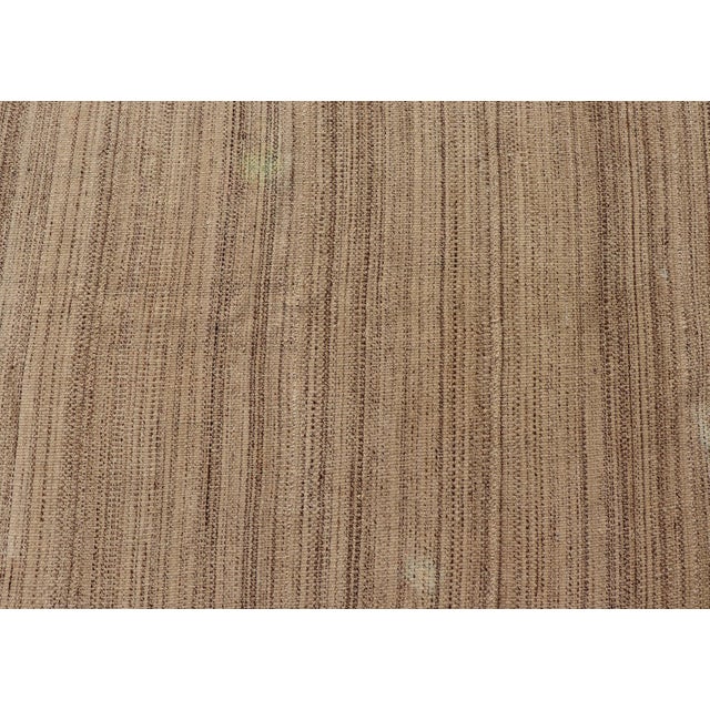 Vintage Hand-Woven Turkish Kilim in Wool With Striped Design in Earthy Tones For Sale - Image 9 of 13
