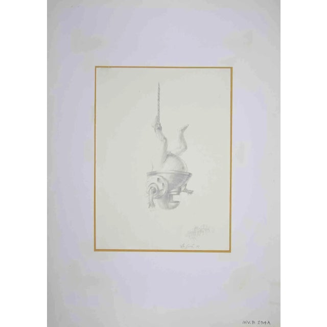 Knight is an original drawing in pencil realized by Leo Guida in 1970. Good condition. Leo Guida (1992 - 2017). Sensitive...