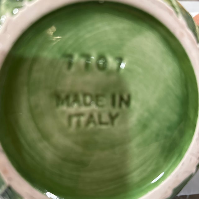 Late 20th Century Vietri Majolica Round Green Ceramic Bowl Made in Italy For Sale In Palm Springs - Image 6 of 8