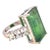 Natural Tourmaline White Sapphire Ring 6.75 14k WG 21.03 TCW Certified For Sale