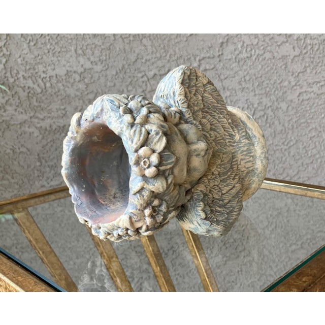 Late 20th-Century Enchanting Châteaucore-Style Three-Faced Cherub Candle or Plant Holder For Sale - Image 11 of 18