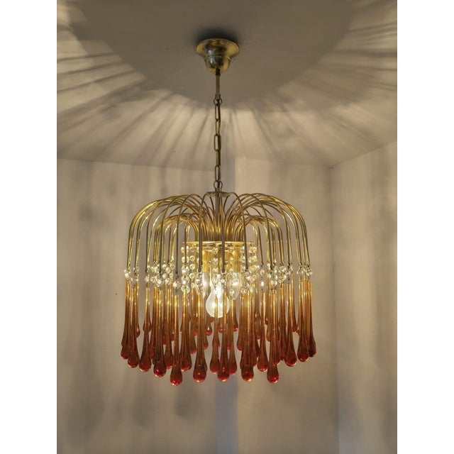 Murano Glass Teardrop Chandelier attributed to Paolo Venini, 1960s For Sale - Image 10 of 18