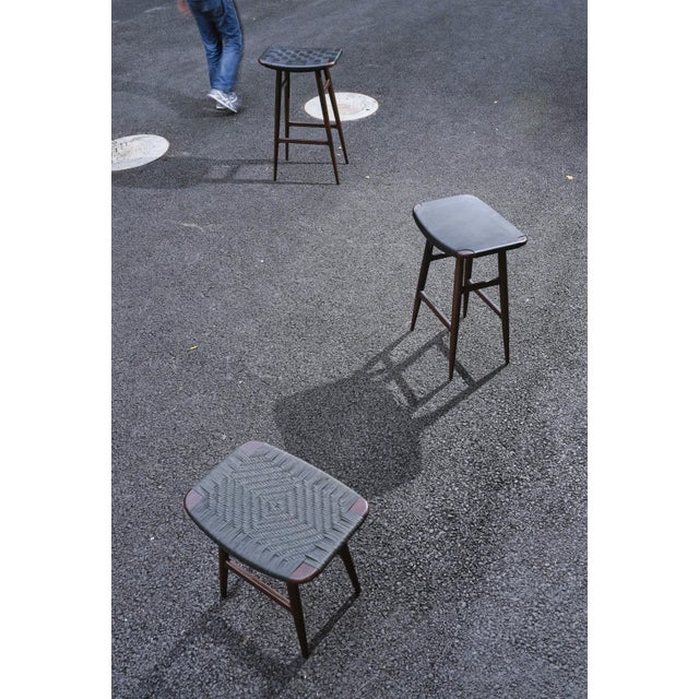 Mid-Century Modern Freja Walnut and Paper Cord Bar Stool by Space Copenhagen For Sale - Image 3 of 4