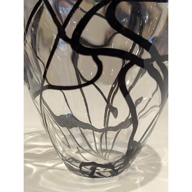 1980s Large Post-Modern Graffito Murano Art Glass Vase, 1980s For Sale - Image 5 of 6