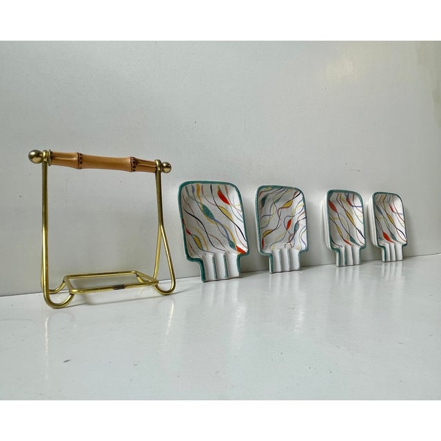 Mid-Century Modern Midcentury Modern Hand-Painted Ashtray Set from Uebelacker Keramik, 1960s, Set of 5 For Sale - Image 3 of 10