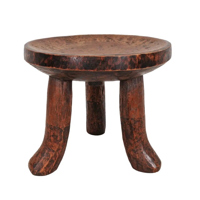 Vintage Three Leg Wood Stool For Sale In Los Angeles - Image 6 of 6