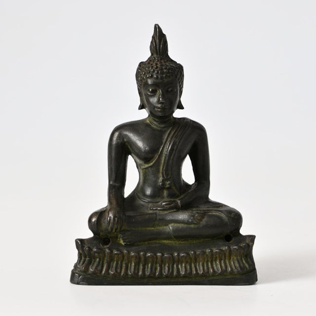 Antique French Spelter Buddha Figurine, 1920s For Sale - Image 11 of 11