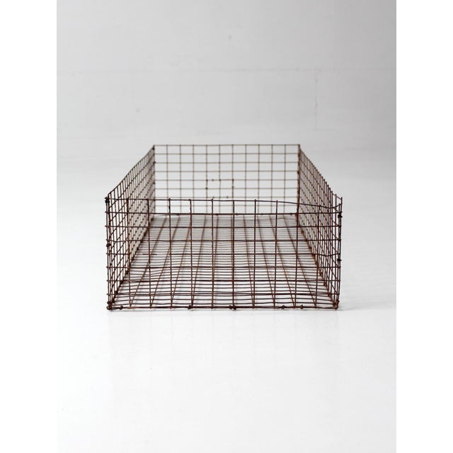 Vintage Industrial Metal Storage Basket For Sale - Image 15 of 15