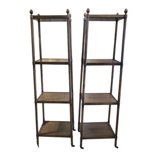Wooden Etagere Bookshelves -A Pair For Sale