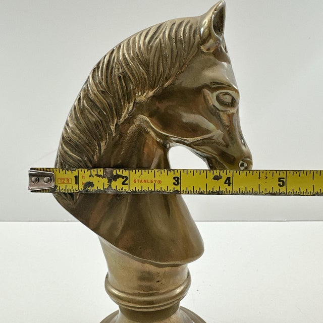 Vintage Solid Brass Horse Head Bust, Equestrian Horse Sculpture, Mid Century Brass Figurine, Western Ranch Decor, Horse Lover Gift For Sale In Los Angeles - Image 6 of 8