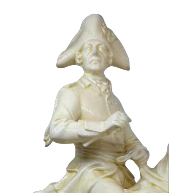Vintage porcelain equestrian sculpture "Reiterplastik König Friedrichs II. von Preußen" (King Frederick II of Prussia on...