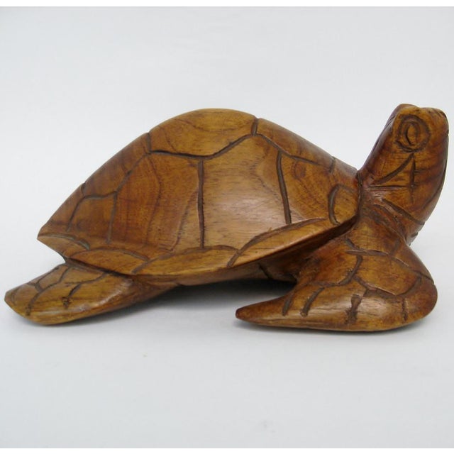 Hawaiian Carved Koa Wood Turtle Chairish