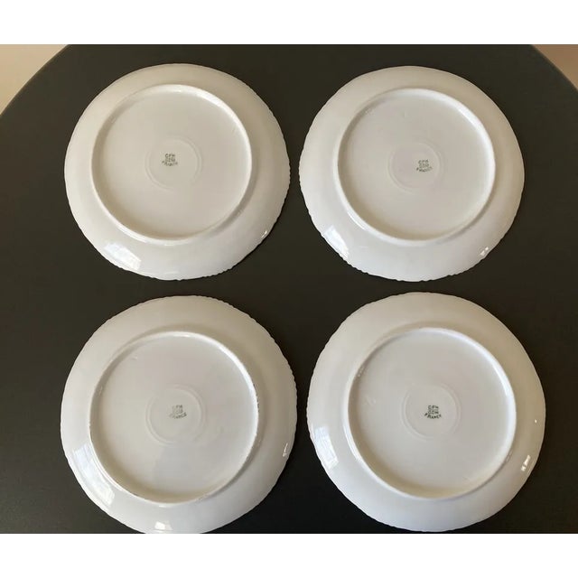 Charles Fields Haviland 19th Century Art Nouveau French Green Gold Limoges Porcelain Plates by Haviland- Set of 4 For Sale - Image 4 of 12