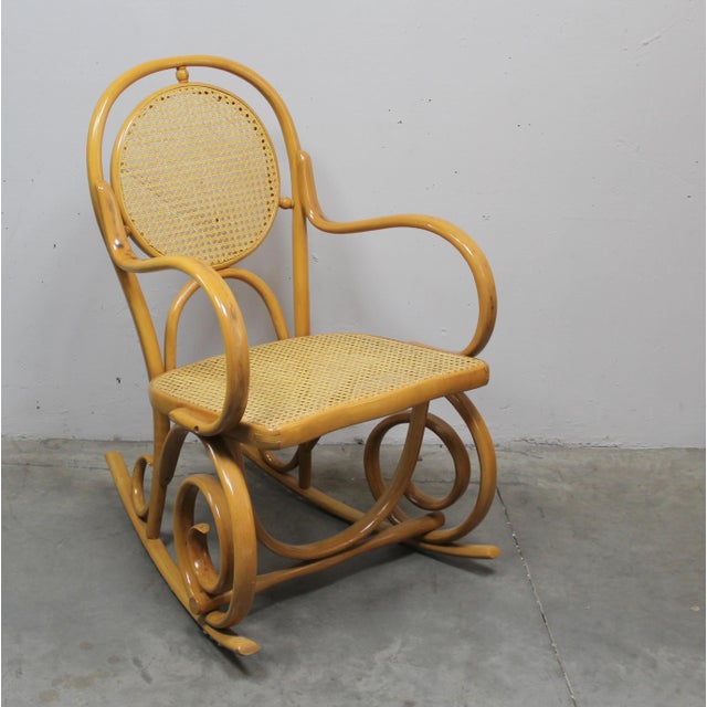 Vintage Rocking Chair in Beech, 1980s For Sale - Image 3 of 7