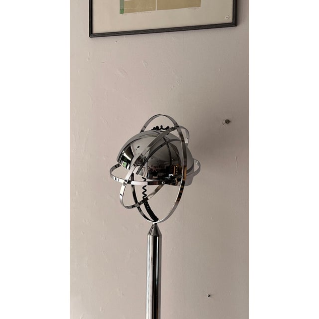 Vintage Space age Chrome Floor Lamp by Peter Bliss, 1980s For Sale - Image 3 of 11