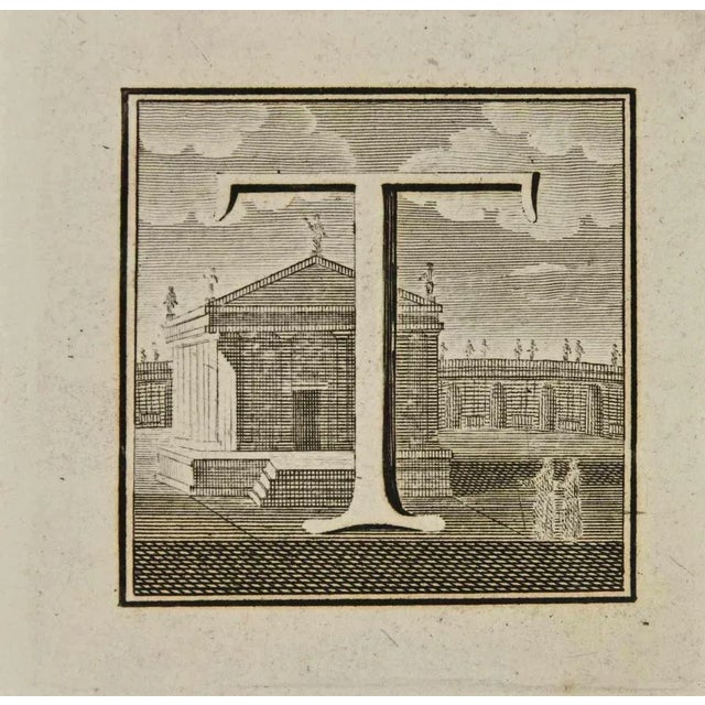 Letter of the Alphabet T, from the series "Antiquities of Herculaneum", is an etching on paper realized by Luigi...