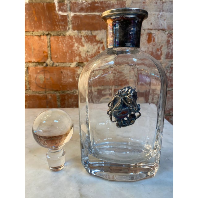 Glass 1950s Decorative Crystal and Silver Bottle For Sale - Image 7 of 8