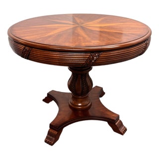 Compass Star Inlaid Accent/Center Table For Sale