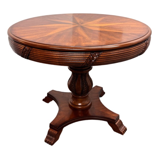 Compass Star Inlaid Accent/Center Table For Sale