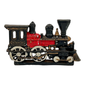 Vintage Cast Iron Steam Engine, Railway Car, Locomotive Train Door Stop or Book End