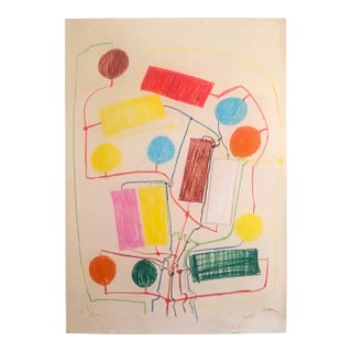 Atsuko Tanaka Mid Century Modernism Museum Exhibition Poster Print " Untitled ( 1 ) " 1956 For Sale
