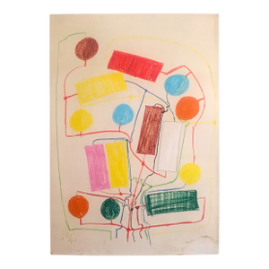 Atsuko Tanaka Mid Century Modernism Museum Exhibition Poster Print " Untitled ( 1 ) " 1956