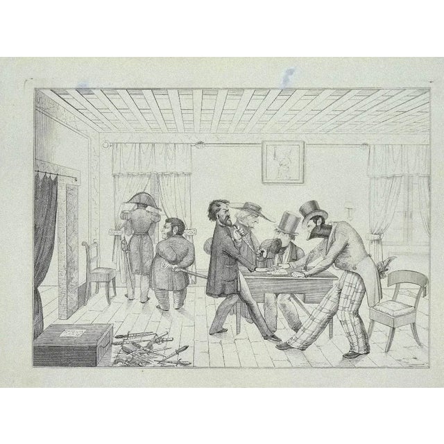Political Discussion is an original Modern Artwork realized in the half of the 20th Century. Original B/ Lithograph on...
