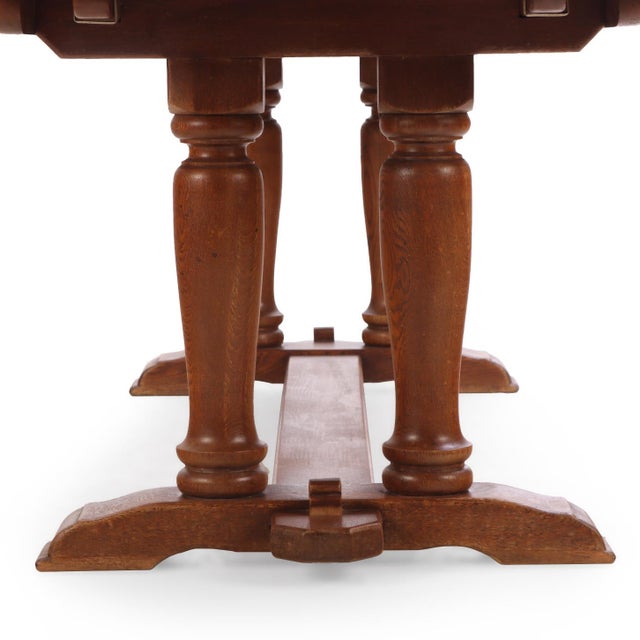 Brutalist French Brutalist Style Oak Farm Table. C 1960. For Sale - Image 3 of 5