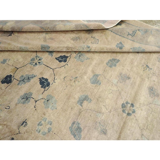Beige Galerie Shabab Collection Mid-20th Century Handmade Chinese Room Size Carpet For Sale - Image 8 of 8