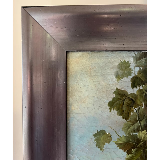 Brown 1980s Large Signed Dutch Master-Inspired Floral Still Life Oil Painting on Canvas, Framed For Sale - Image 8 of 18