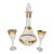 Mid Century Modern Gold Band Liquor Wine Cordials & Decanter Set- 3 Pieces For Sale