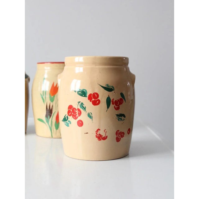 Vintage Hand Painted Cookie Jars - Set of 3 For Sale - Image 9 of 11