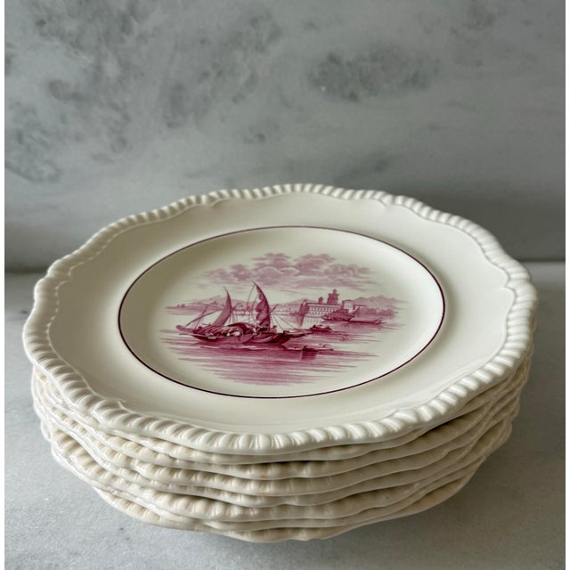 Ceramic Vintage Copeland Spode Pink Transferware Dinner Plates - Set of 8 For Sale - Image 7 of 10