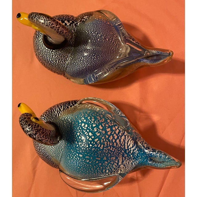 Mid-Century Murano Glass Ducks by Gino Mazzuccato - Uv Uranium & Cadmium Glow - Pair For Sale In Washington DC - Image 6 of 18