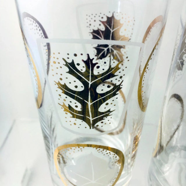 1950s 1950s Gilt Fronds Highball Glass - Set of 6 For Sale - Image 5 of 7