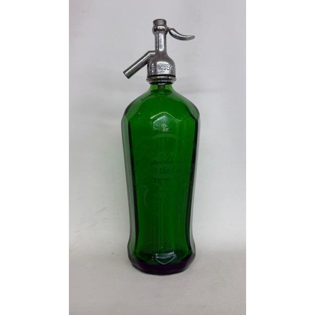 W & L Beverages Frank's Best Seltzer Green Bottle Glenshaw Art Deco Glass 4821b For Sale - Image 18 of 18