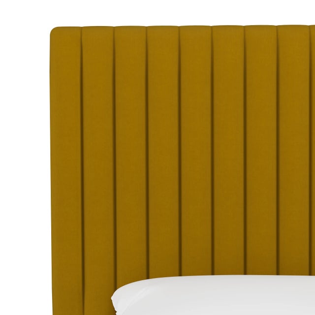 Spritely Home Margaux Bed in Citronella Luxe Velvet, Full/Double For Sale - Image 4 of 7