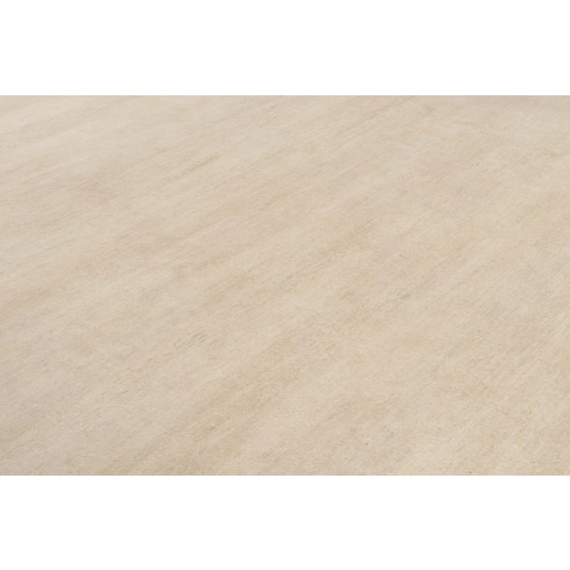 Rug & Kilim Rug & Kilim’s Modern Textural Oversized Rug With Striae of Beige - 13'9''x19' For Sale - Image 4 of 7