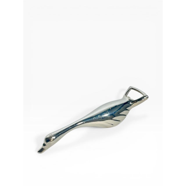 Mid 20th Century Vintage French Goose or Swan Silver Plate Bottle Opener For Sale - Image 5 of 10