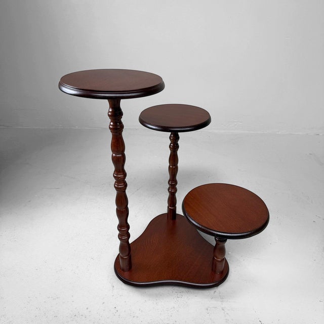 Japanese Three-Tier Hana-Dai Plant and Ceramic Stand, 1960 For Sale - Image 13 of 13